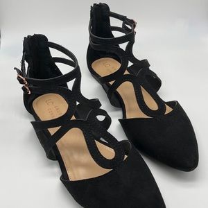 LC Lauren Conrad Dress Flats Black Sandals 8.5